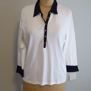 Lauren Ralph Lauren XL NWT Navy Top